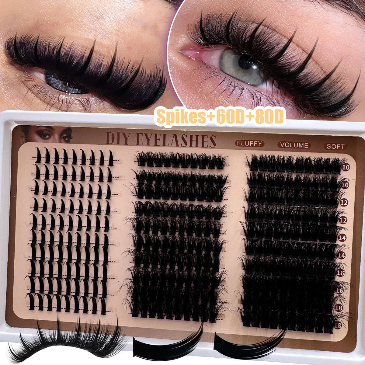 Opulash | Spiky Cluster Lashes | Fluffy Volume Manga D+ Curl Individual Lash Extensions