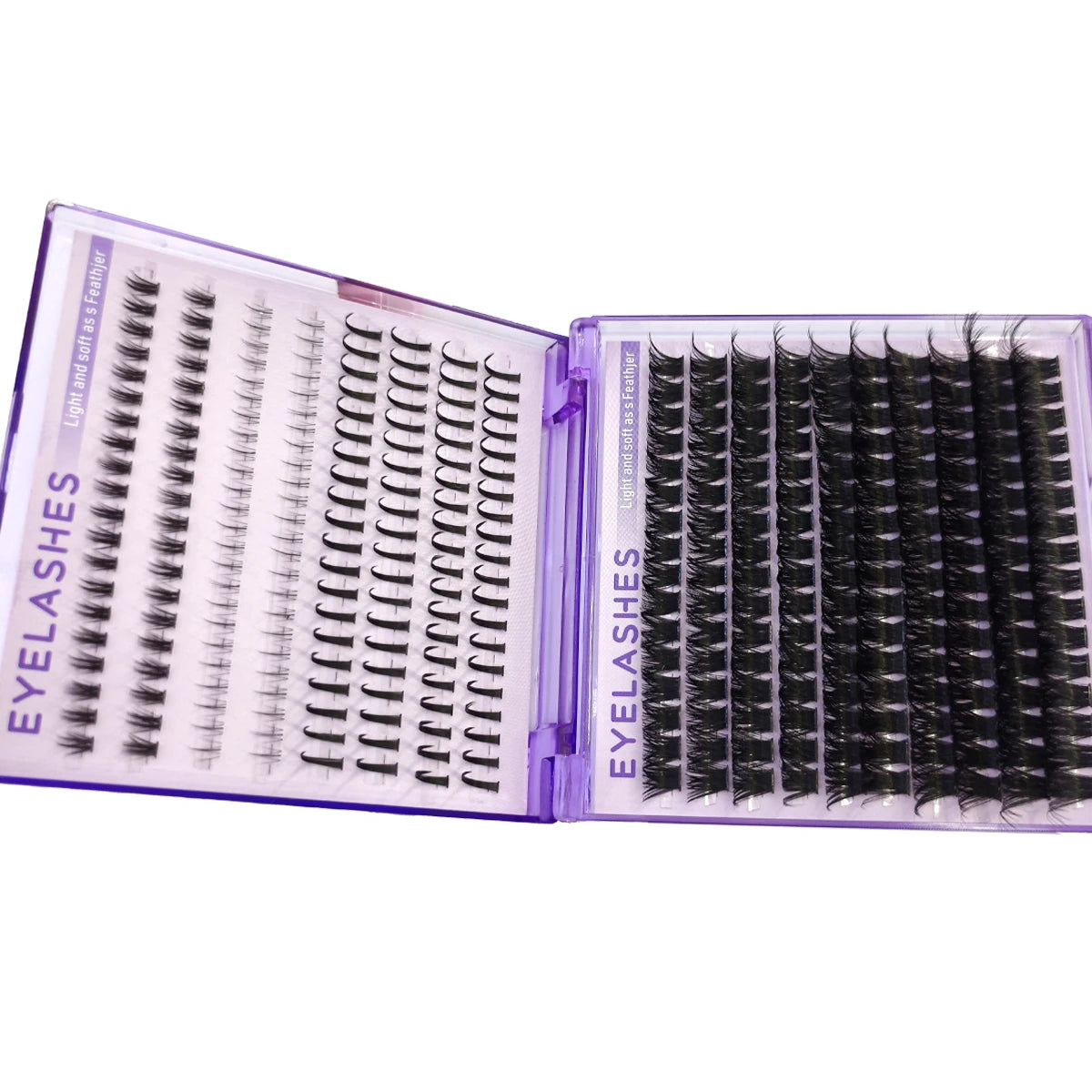 Opulash | 3D Volume Spiky Lash Clusters | 18 Rows C & D Curl Heat-Bonded Extensions