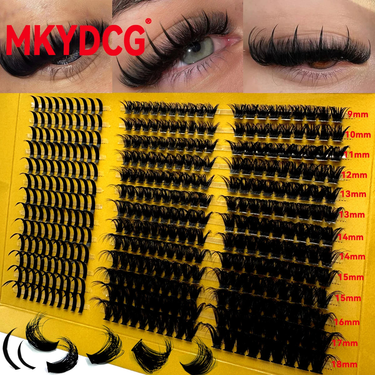 Opulash | 3D Volume Lash Clusters | Tapered Individual Lashes C & D Curl DIY Extensions
