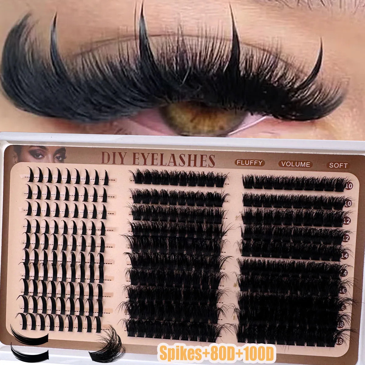 Opulash | Spiky Cluster Lashes | Fluffy Volume Manga D+ Curl Individual Lash Extensions