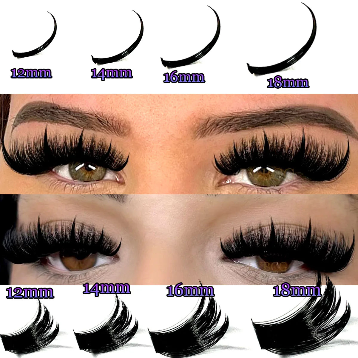 Opulash | 3D Natural Lash Clusters | DIY Spiky Volume Extensions 10–12 Rows