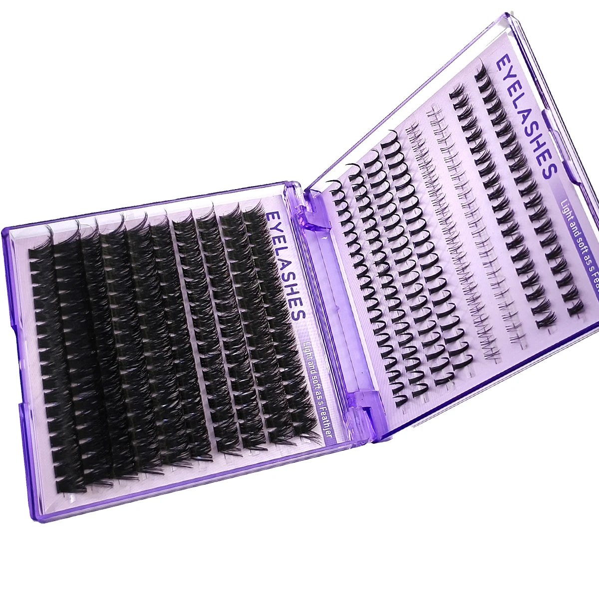 Opulash | 3D Volume Spiky Lash Clusters | 18 Rows C & D Curl Heat-Bonded Extensions