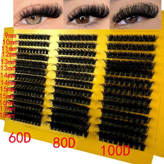 Opulash | 3D Volume Lash Clusters | Tapered Individual Lashes C & D Curl DIY Extensions