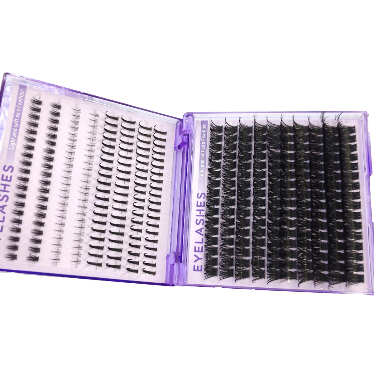 Opulash | 3D Volume Spiky Lash Clusters | 18 Rows C & D Curl Heat-Bonded Extensions