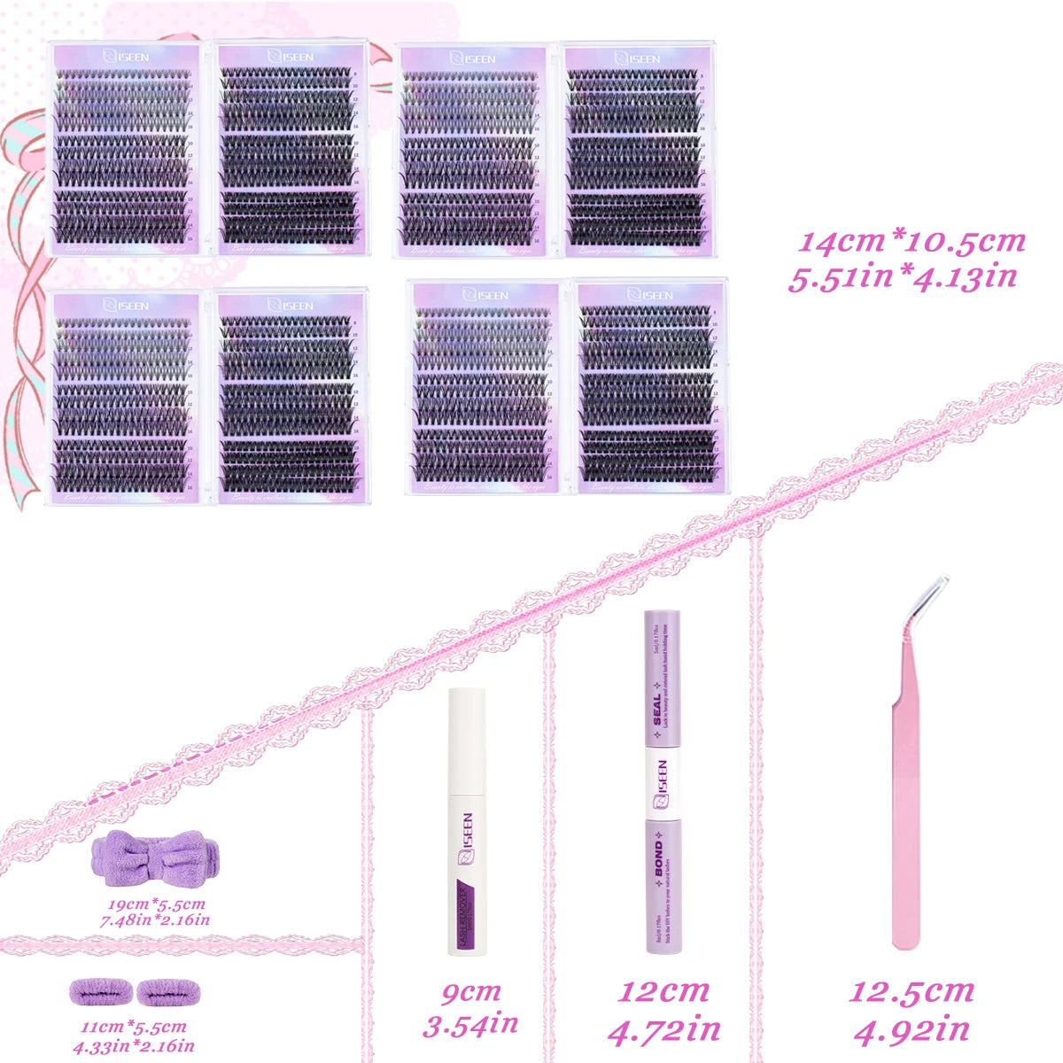 Opulash | DIY Cluster Lash Extensions | 8–16mm Natural Wispy Volume Lashes with Bond, Seal & Tweezers