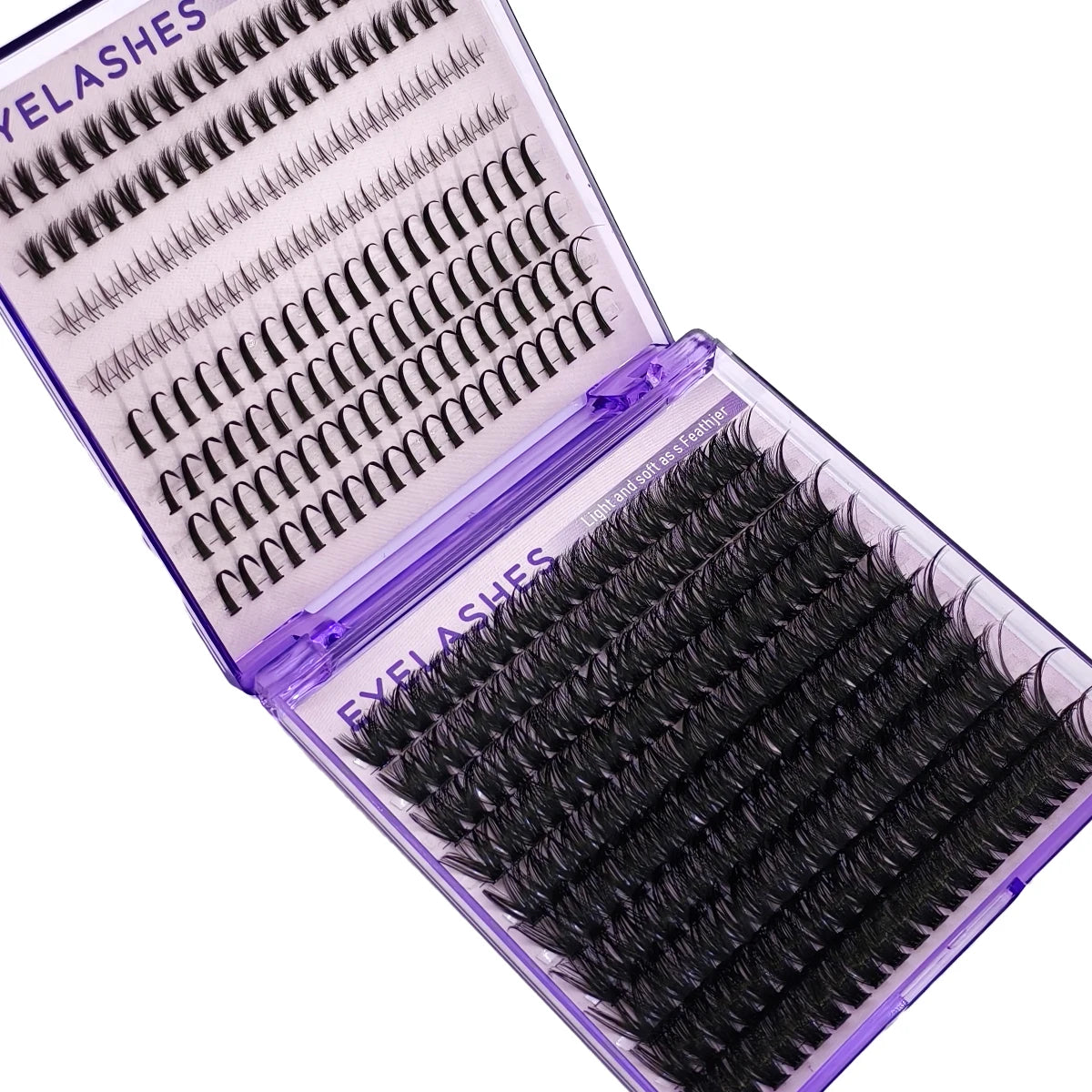 Opulash | 3D Volume Spiky Lash Clusters | 18 Rows C & D Curl Heat-Bonded Extensions